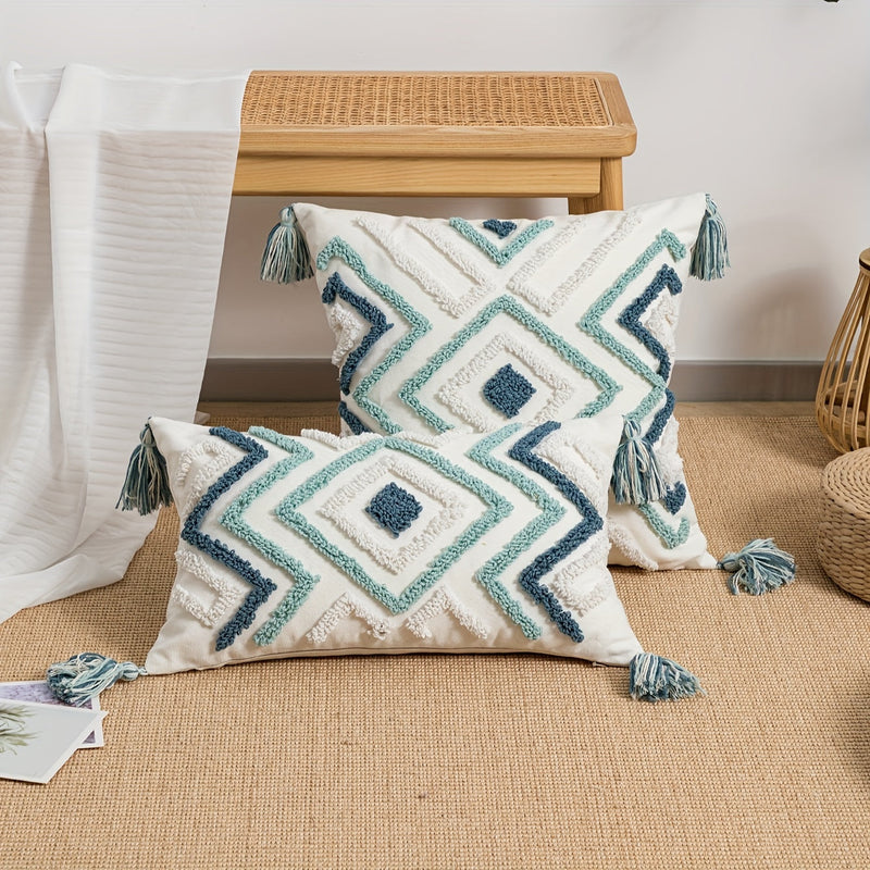 Zavelle Cushion Cover – Geometric Bohemian Embroidery