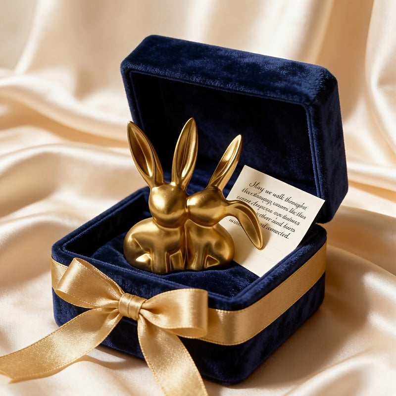 Averelle Rabbit Figurine – Gold-Coloured Sculpture