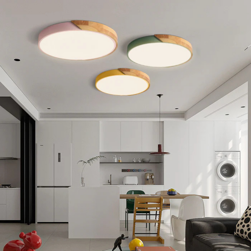 Nolvessa Ceiling Lamp – Scandinavian Wood Design with Integrated LED