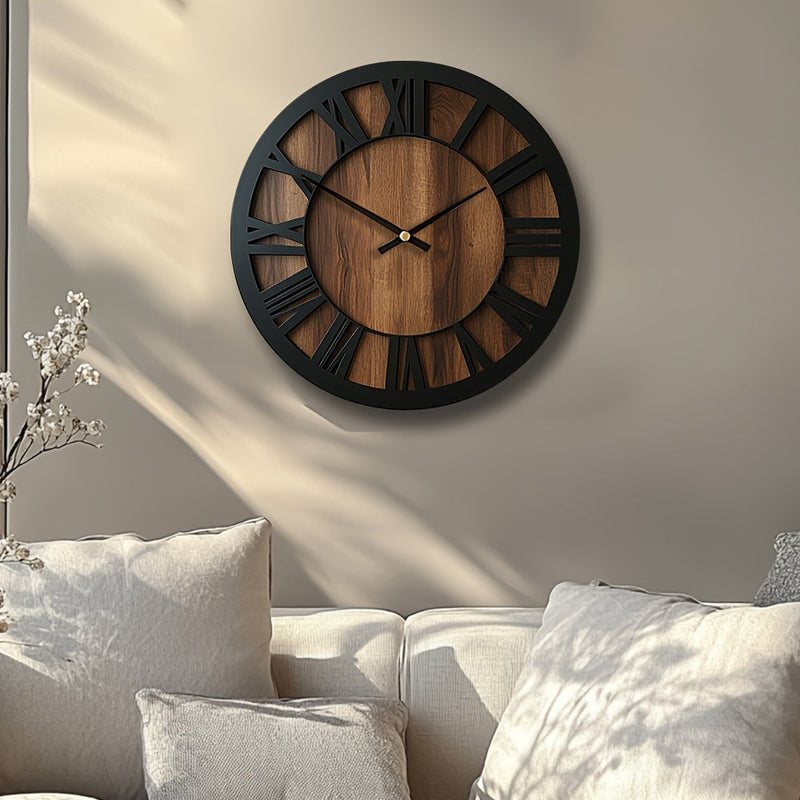 Norvella Wooden Wall Clock – Round Shape with Timeless Design