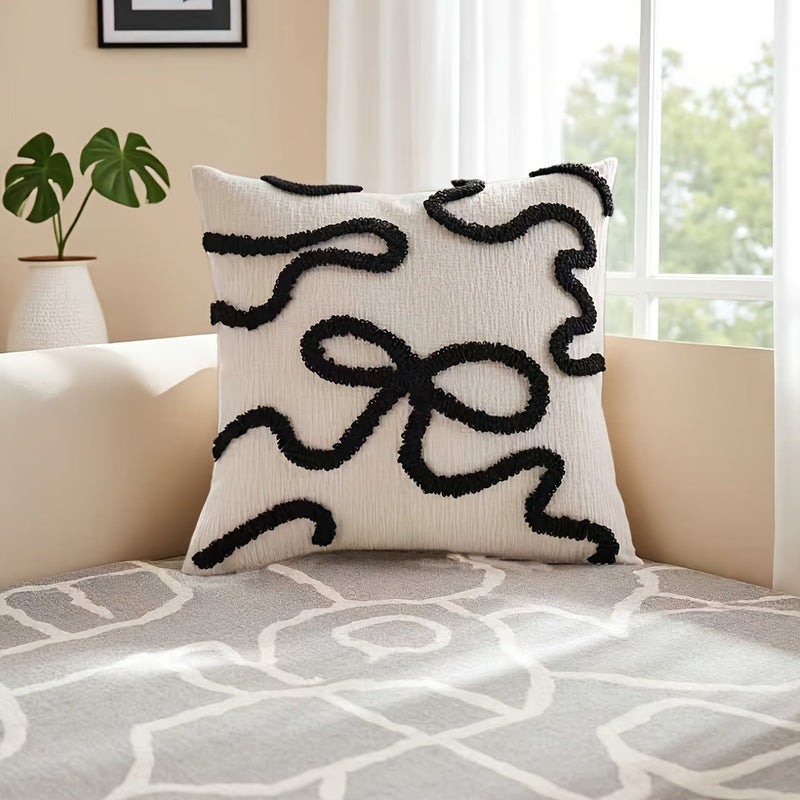 Liorenne Cushion Cover – Sleek Embroidery with Three-Dimensional Loops
