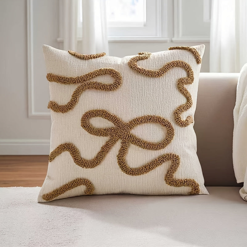 Liorenne Cushion Cover – Sleek Embroidery with Three-Dimensional Loops