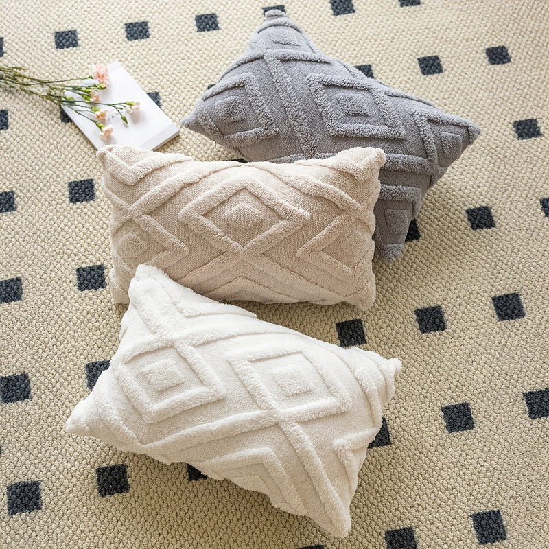 Averelle Cushion Covers – Boho Jacquard with Geometric Pattern