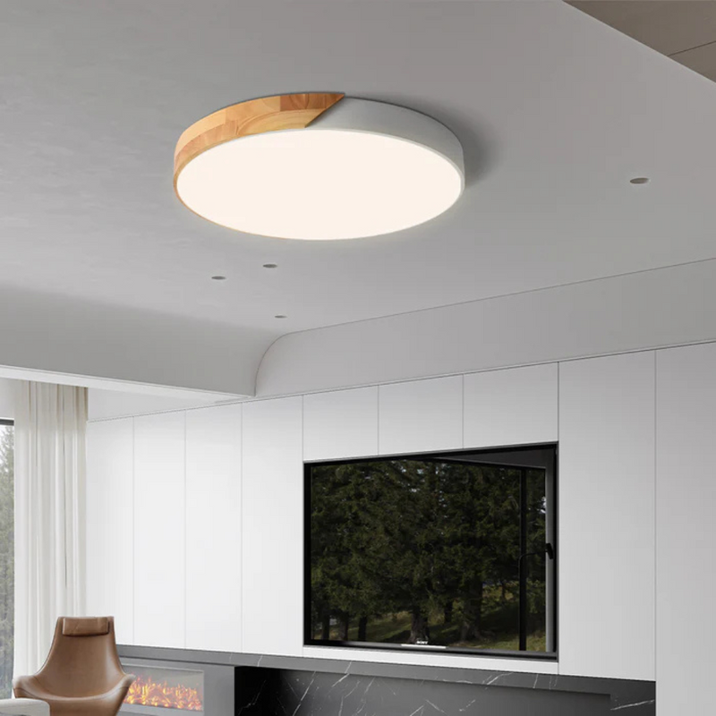 Nolvessa Ceiling Lamp – Scandinavian Wood Design with Integrated LED
