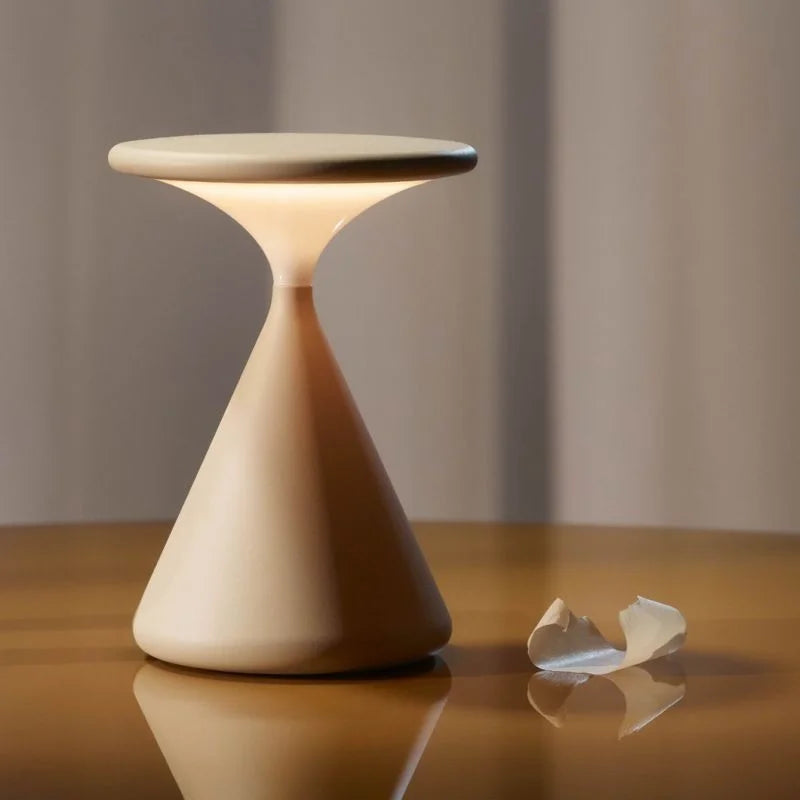 Aeron Hourglass Dimmable LED Table Lamp – Elegant and Cordless Light