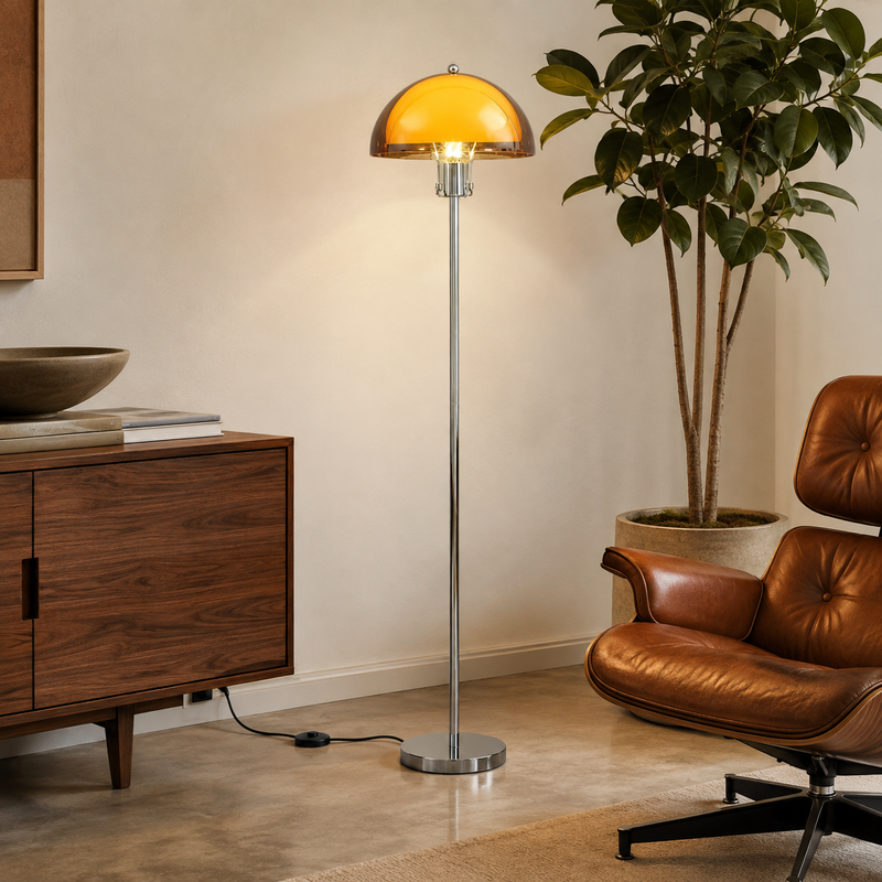 Veyloran Mushroom Floor Lamp – Retro Design with Pull Cord