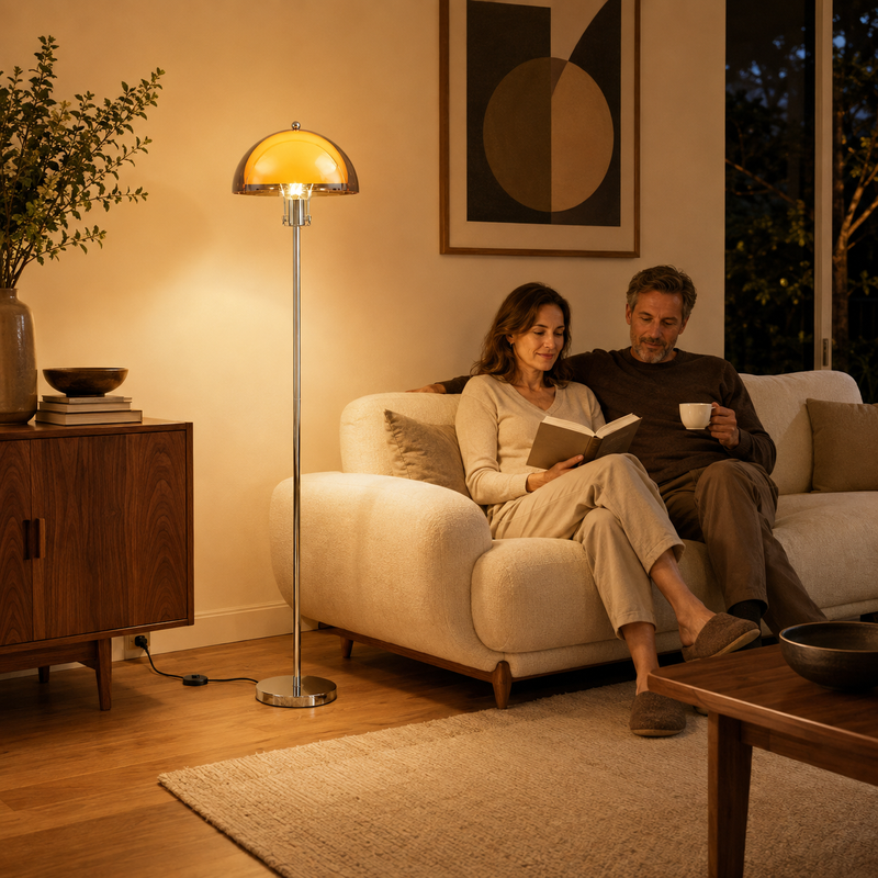 Veyloran Mushroom Floor Lamp – Retro Design with Pull Cord