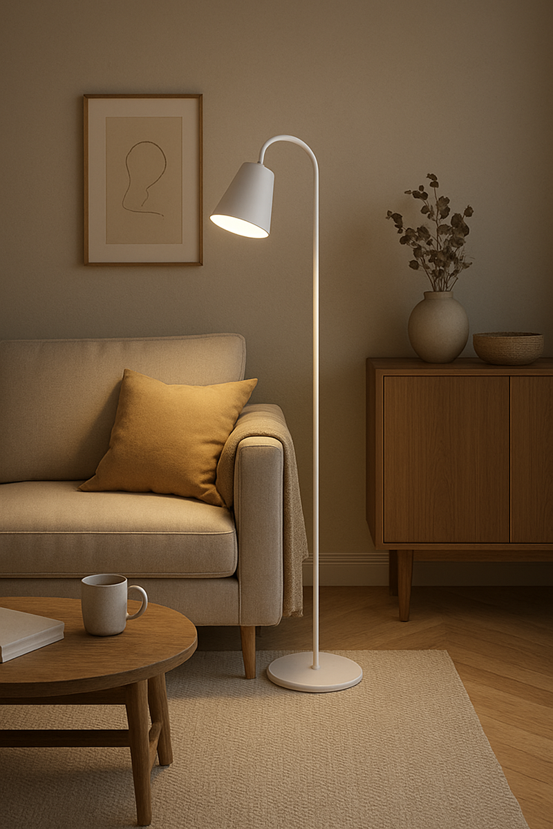 Solvendra Floor Lamp – Scandinavian Design with Adjustable Lamp Neck
