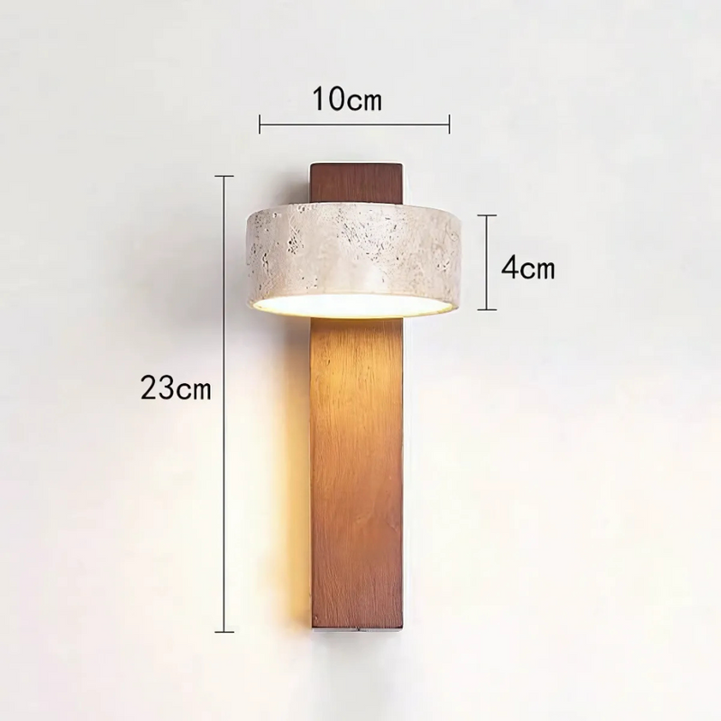 Fortiz Wall Lamp – Travertine Design with Warm LED Lighting