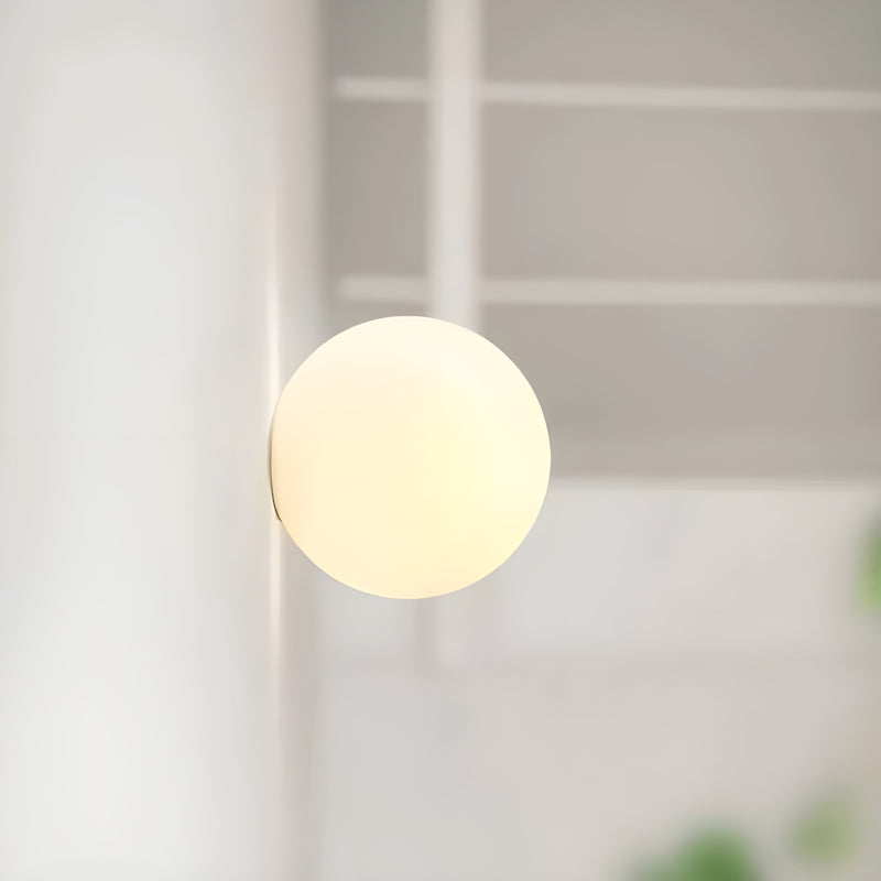 Lunaris Wall Lamp – Round Matt Glass with Scandinavian Japandi Design