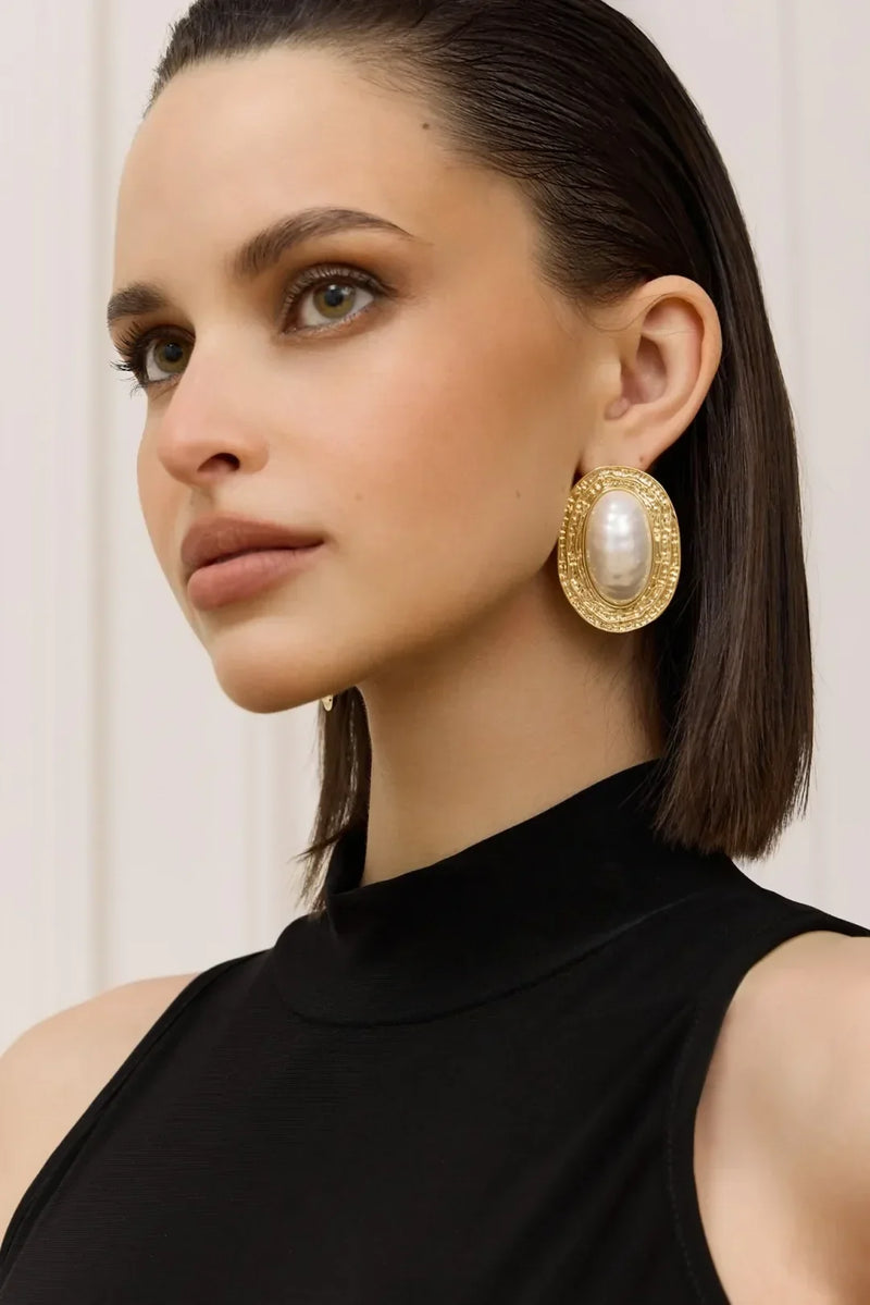 Isabelle | Striking Vintage Pearl Earrings for Women
