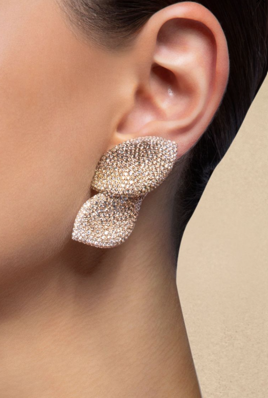 Ruby | Diamond-Shaped Leaf Earrings for Women