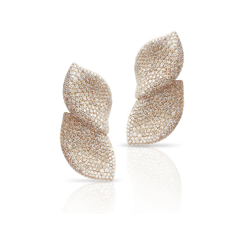 Ruby | Diamond-Shaped Leaf Earrings for Women