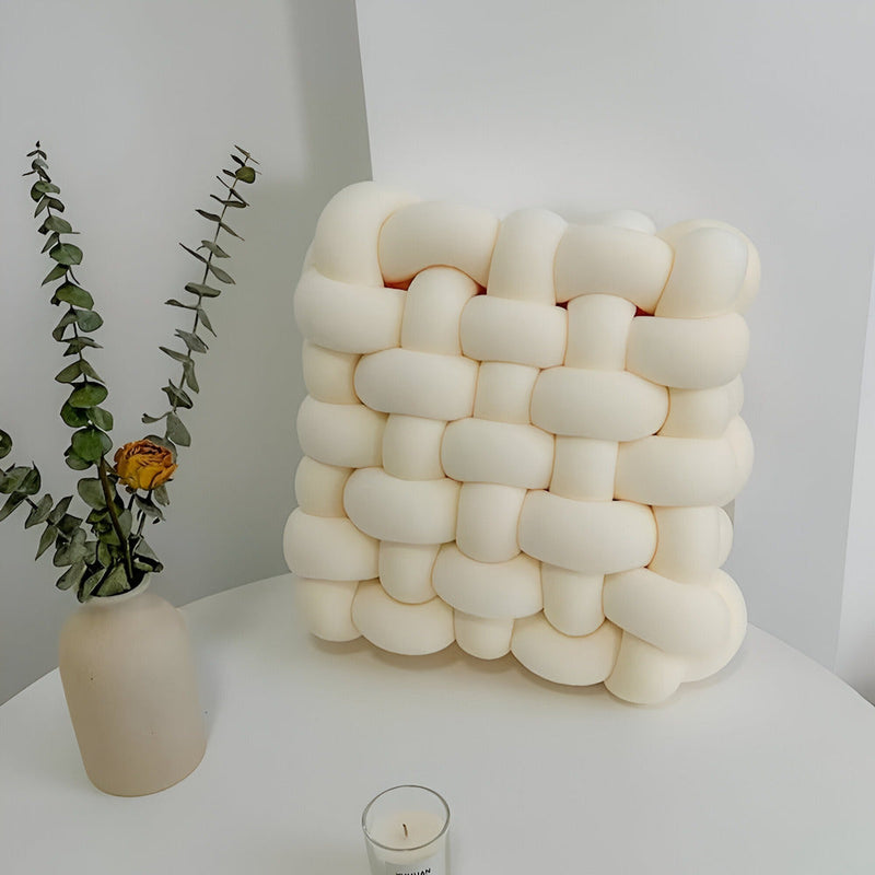Zaviro Cushion – Round Knot Design with Soft Plush