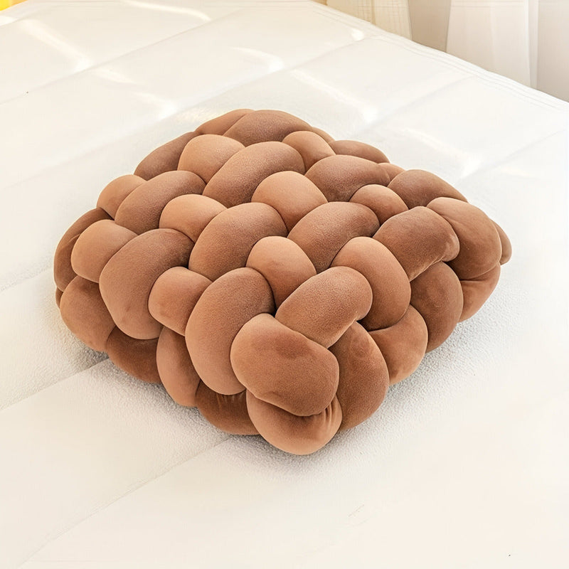 Zaviro Cushion – Round Knot Design with Soft Plush