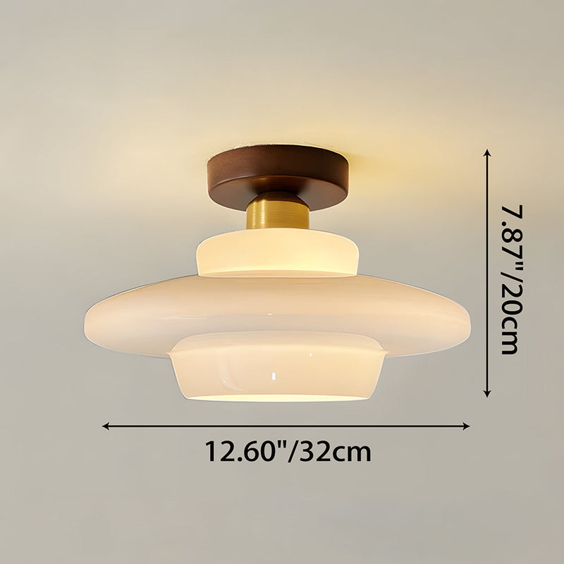 Norvexa Ceiling Light – Walnut Wood with Glass