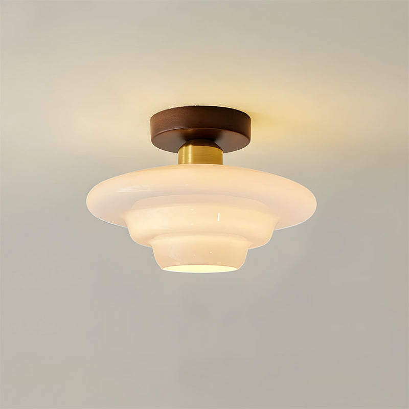 Norvexa Ceiling Light – Walnut Wood with Glass