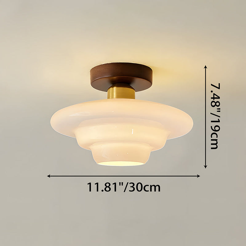 Norvexa Ceiling Light – Walnut Wood with Glass