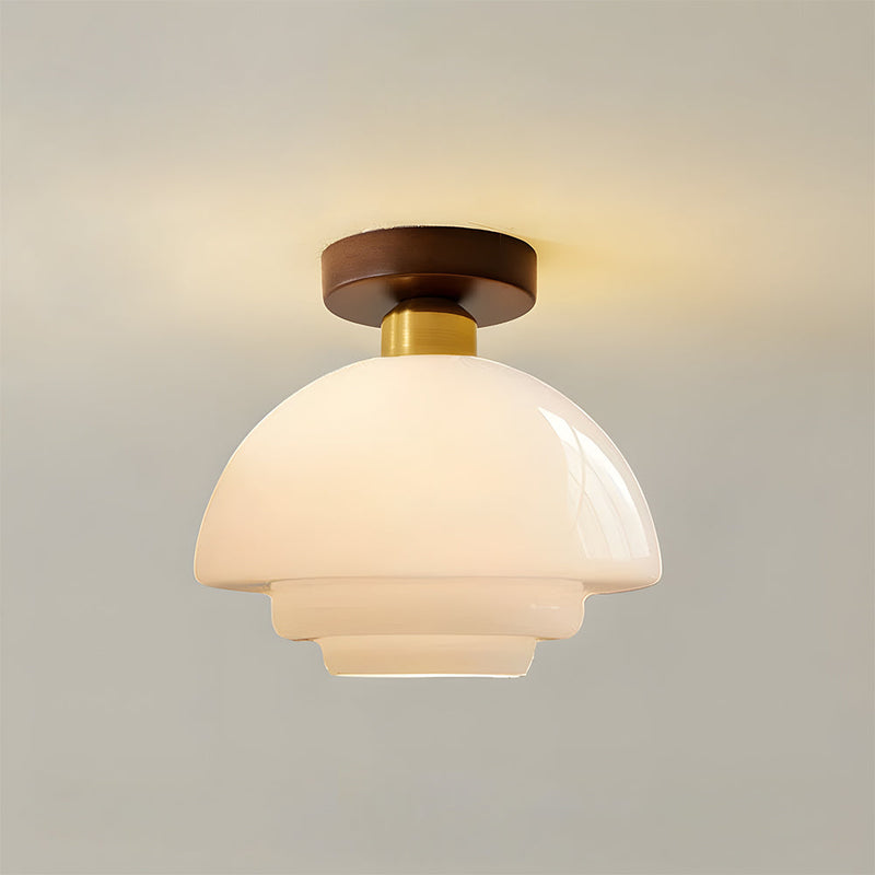 Norvexa Ceiling Light – Walnut Wood with Glass