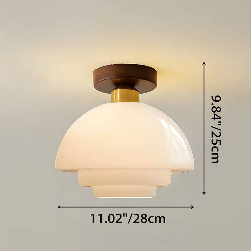 Norvexa Ceiling Light – Walnut Wood with Glass