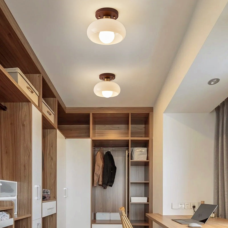 Avelune Ceiling Lamp – Bauhaus Design with Wooden Accent