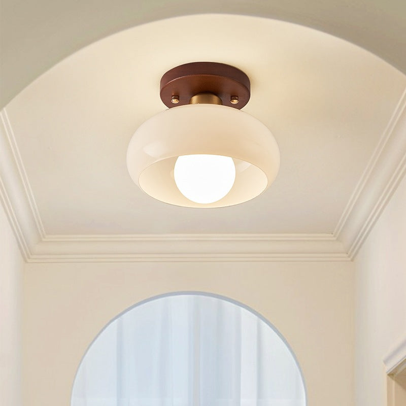Avelune Ceiling Lamp – Bauhaus Design with Wooden Accent