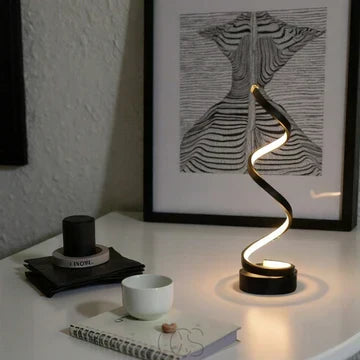 Solviera Table Lamp – Spiral Design with Warm Light