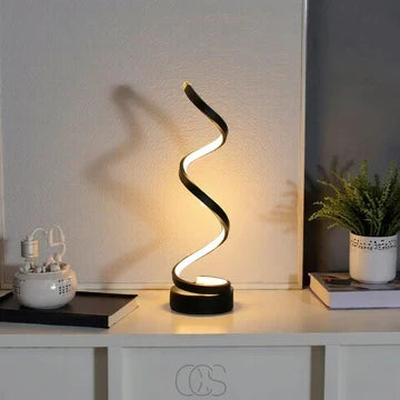 Solviera Table Lamp – Spiral Design with Warm Light