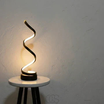 Viresta Table Lamp – Spiral Metal Design with Warm Light
