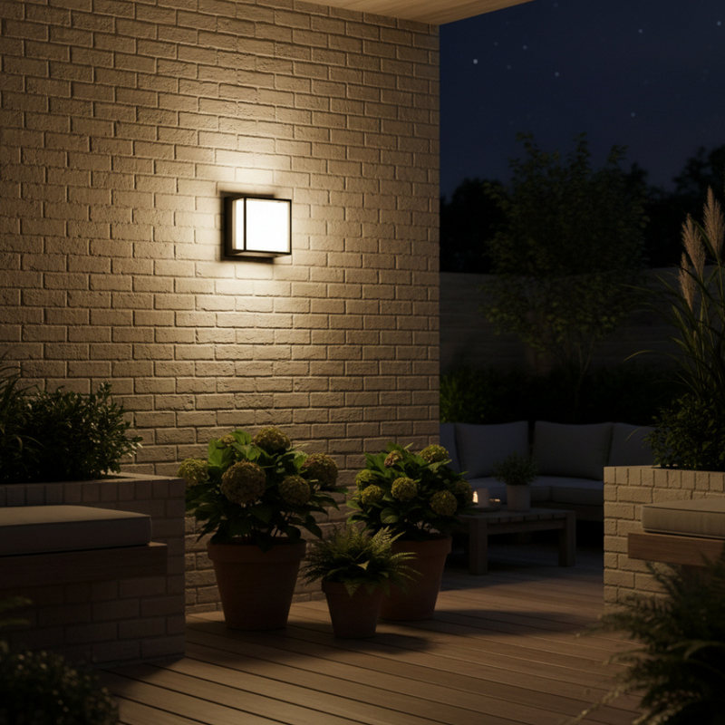 Norevexa Cube Outdoor Wall Light – Modern Exterior Lighting