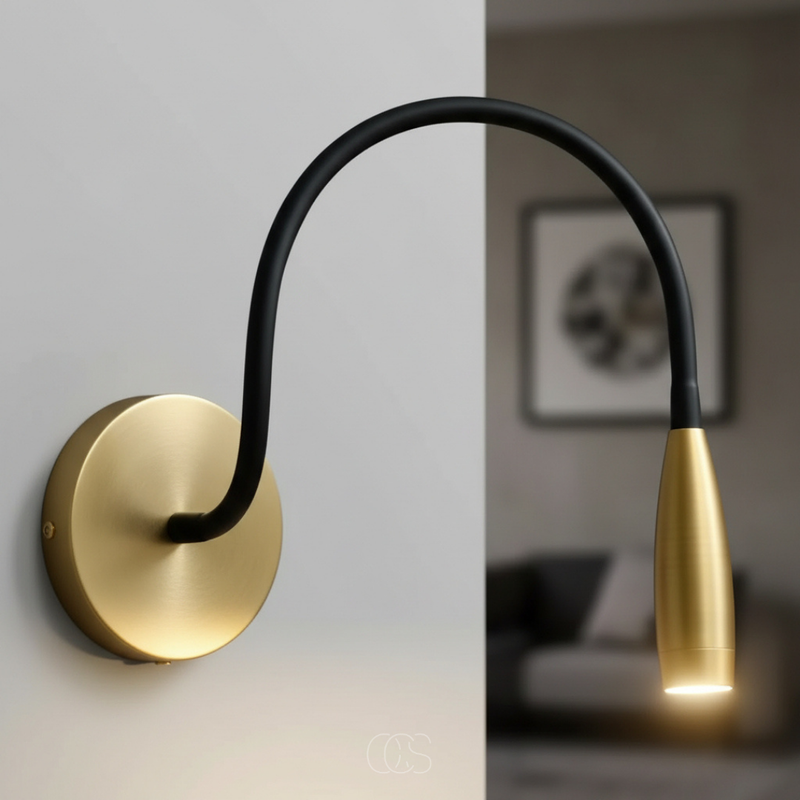 Lunavik LED Wall Lamp – Adjustable Reading Light with Gooseneck