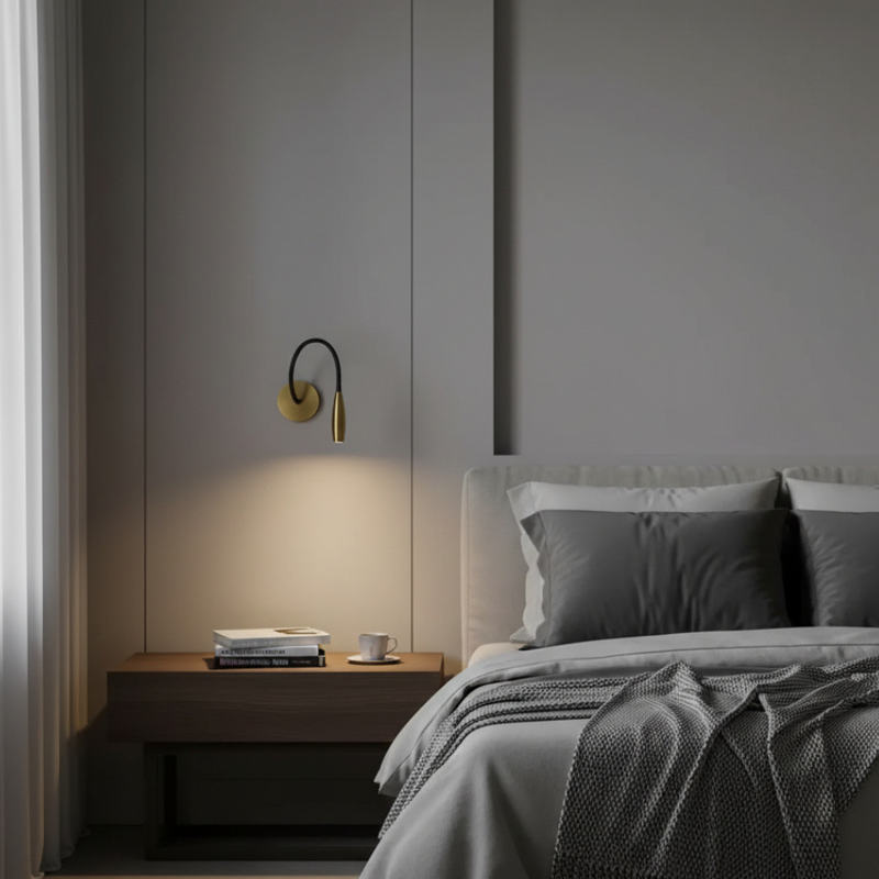 Lunavik LED Wall Lamp – Adjustable Reading Light with Gooseneck