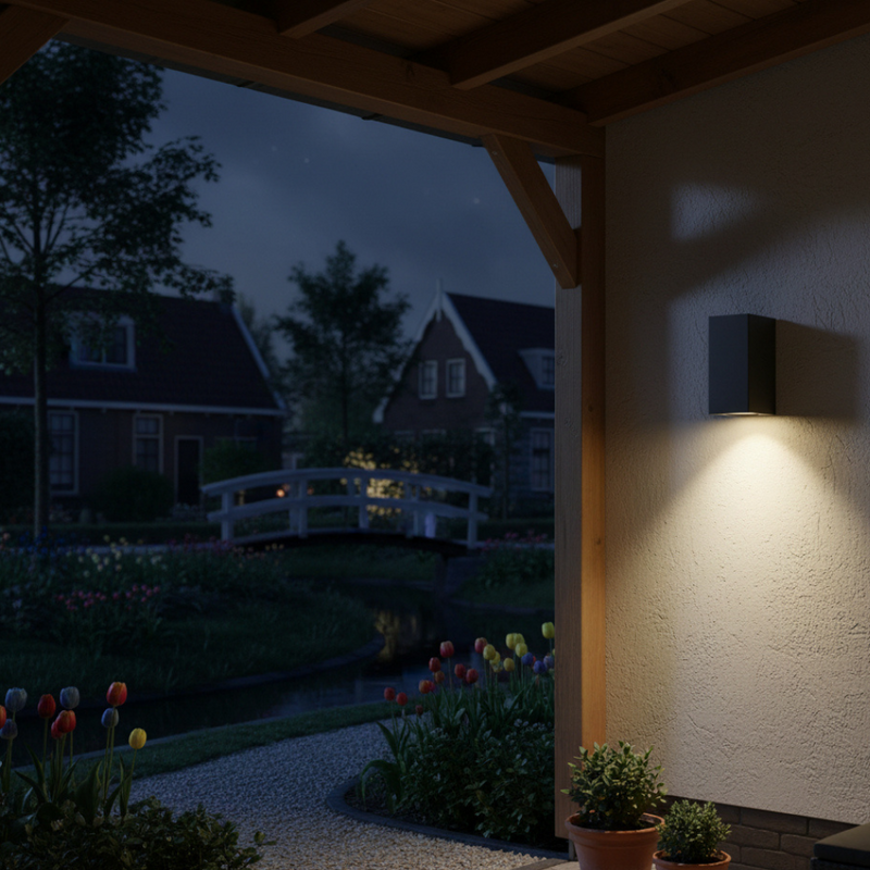 Zavella Black Outdoor Wall Light – Warm LED Light
