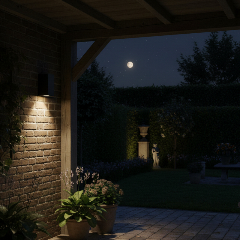 Zavella Black Outdoor Wall Light – Warm LED Light