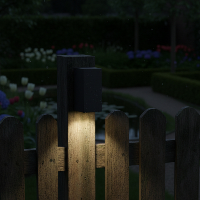 Zavella Black Outdoor Wall Light – Warm LED Light