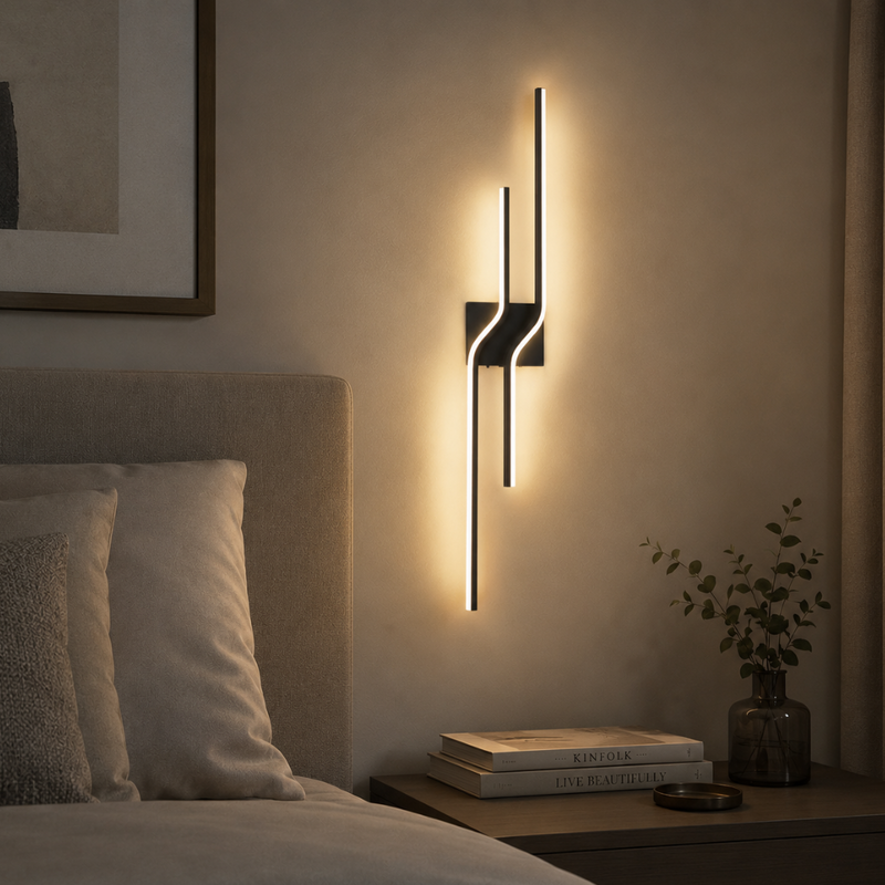 Zavella Linear LED Wall Lamp – Black Design for Modern Interiors