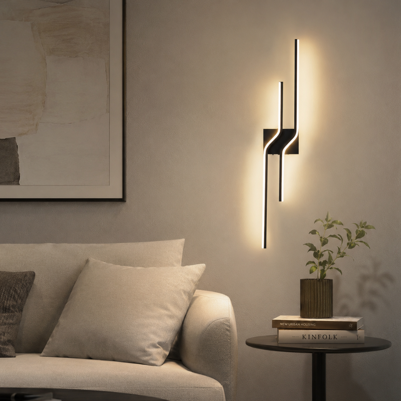 Zavella Linear LED Wall Lamp – Black Design for Modern Interiors