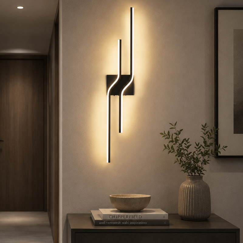 Zavella Linear LED Wall Lamp – Black Design for Modern Interiors