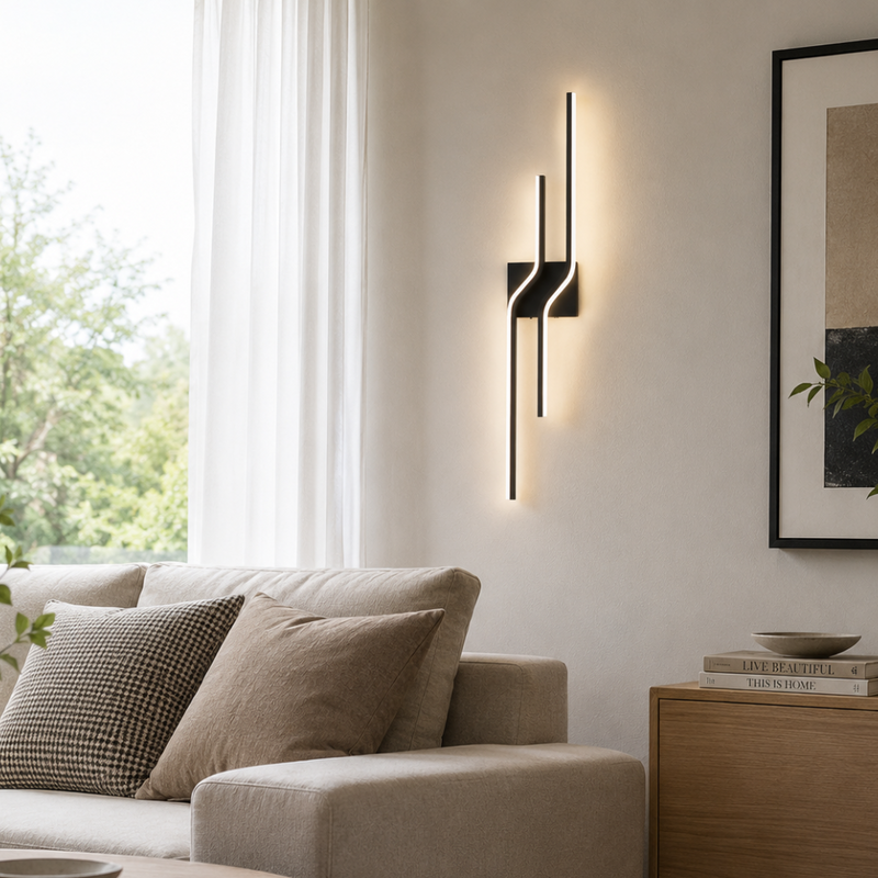 Zavella Linear LED Wall Lamp – Black Design for Modern Interiors