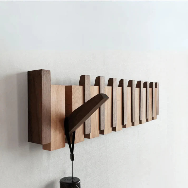 Melvairo Wall Coat Rack – Wood Design with Piano-Inspired Hooks