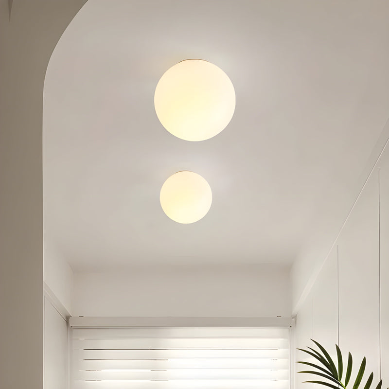 Lunaris Wall Lamp – Round Matt Glass with Scandinavian Japandi Design