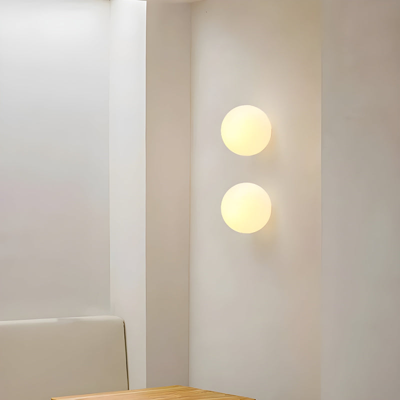 Lunaris Wall Lamp – Round Matt Glass with Scandinavian Japandi Design