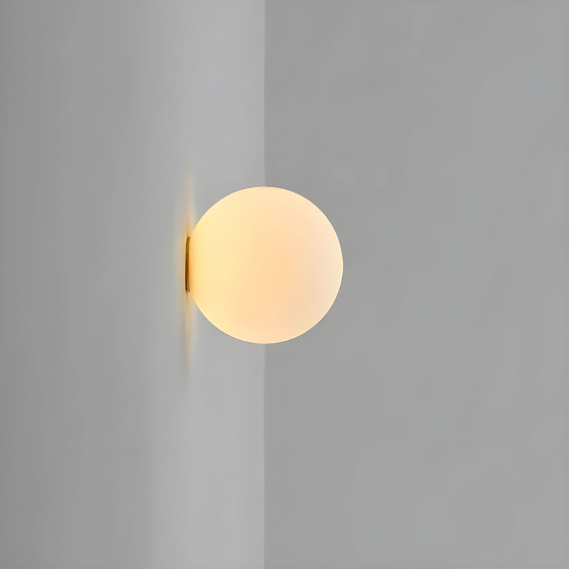 Lunaris Wall Lamp – Round Matt Glass with Scandinavian Japandi Design