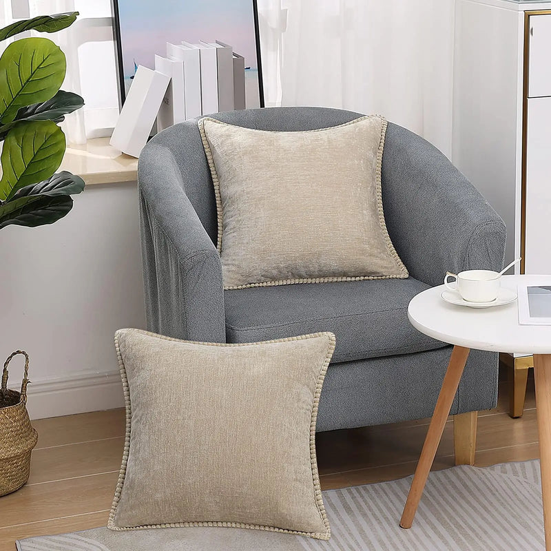 Sorevane Cushion Cover – Soft Chenille with Stitched Edge