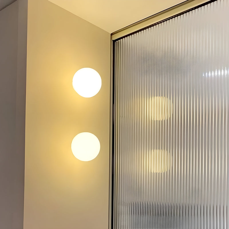 Lunaris Wall Lamp – Round Matt Glass with Scandinavian Japandi Design