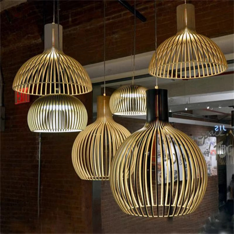 Orvella Pendant Light – Organic Wood Design with Open Structure