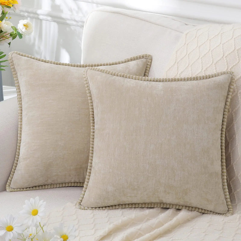 Sorevane Cushion Cover – Soft Chenille with Stitched Edge