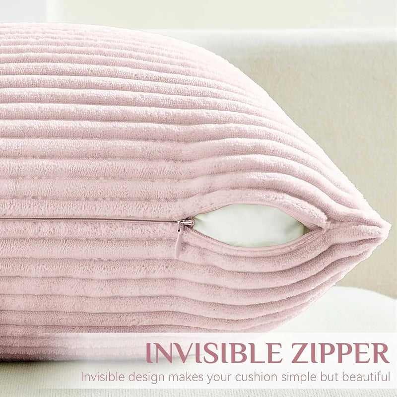 Varevyn Cushion Cover – Striped Corduroy with Soft Texture