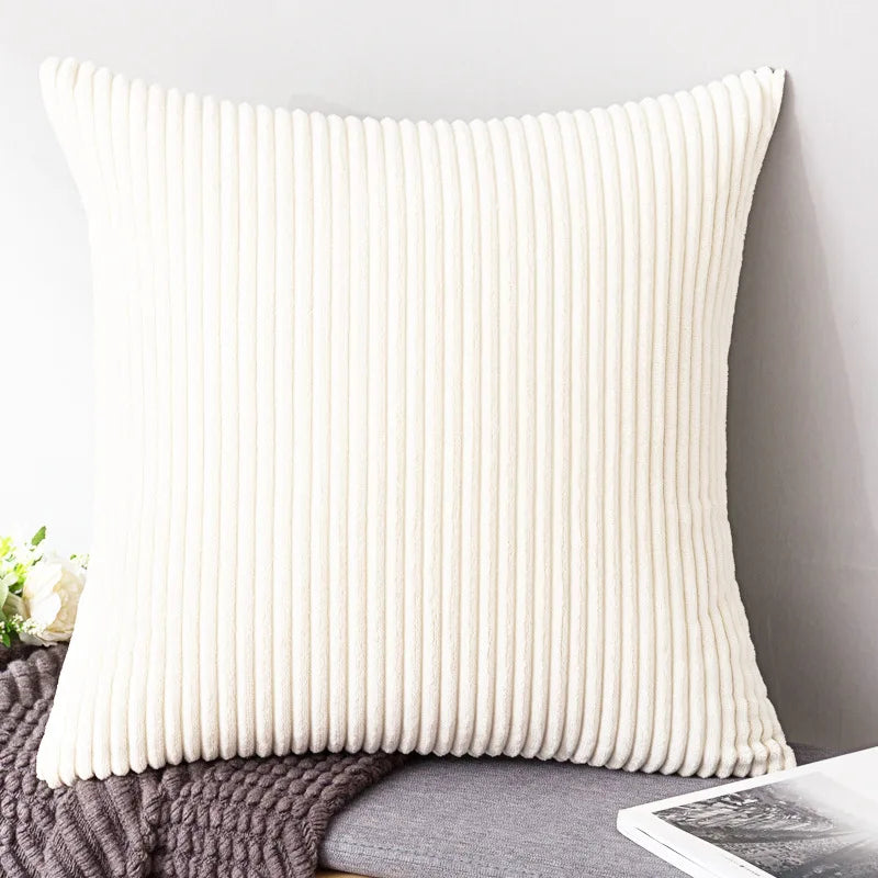 Varevyn Cushion Cover – Striped Corduroy with Soft Texture