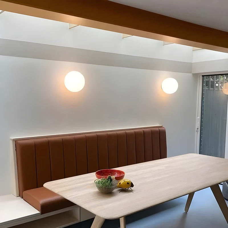 Lunaris Wall Lamp – Round Matt Glass with Scandinavian Japandi Design